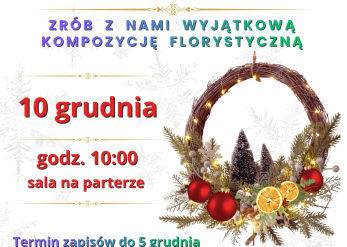 Świąteczny wieniec na drzwi - warsztat dla seniorów
