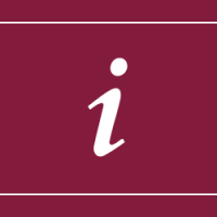 Biała litera i na bordowym tle oznaczająca, że w artykule znajduje się ważna informacja.