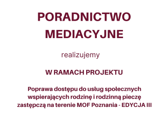 Poradnictwo mediacyjne - zapraszamy!